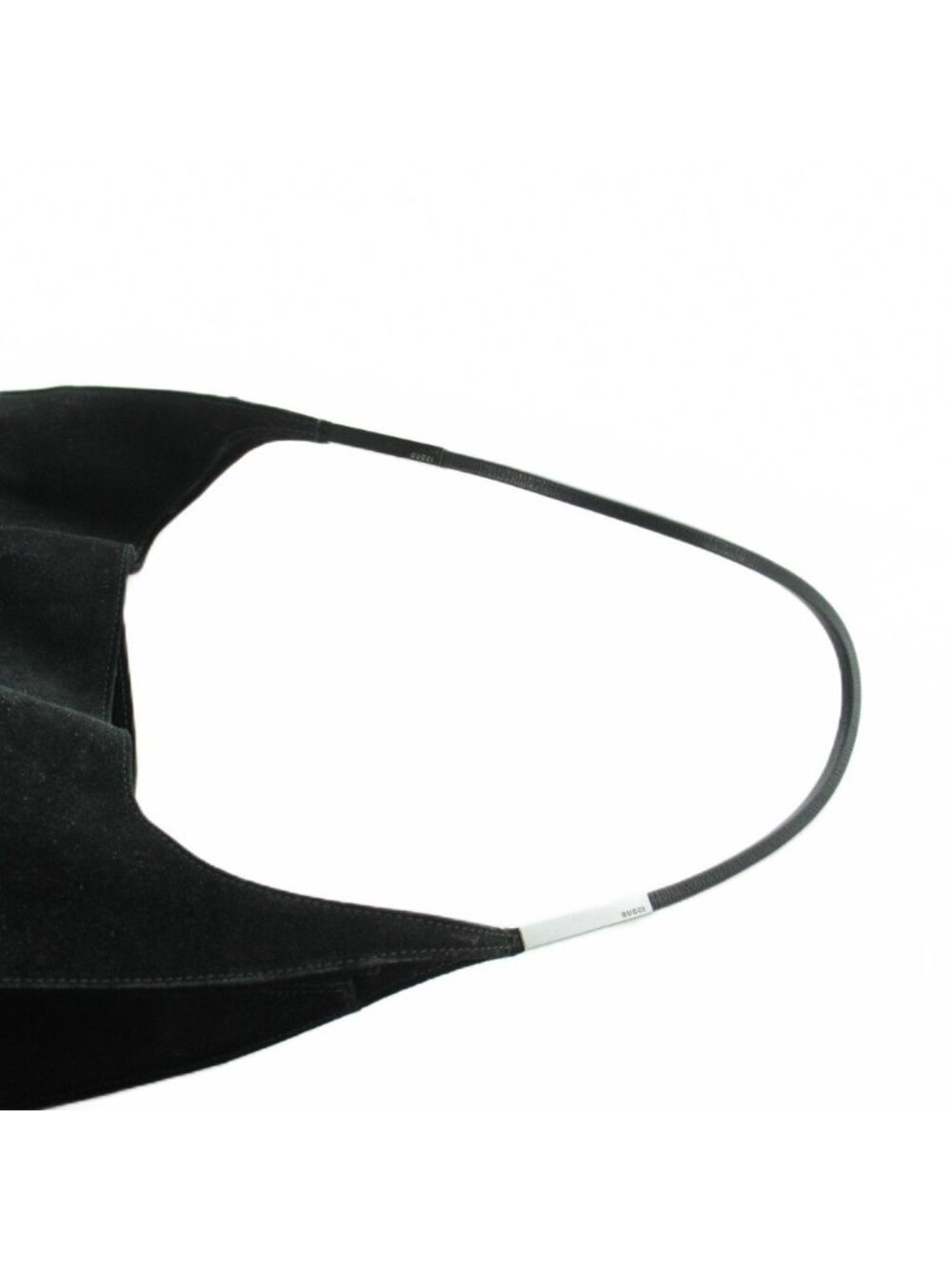 Gucci Shoulder Handbag Suede Logo Black - Picture 3 of 8